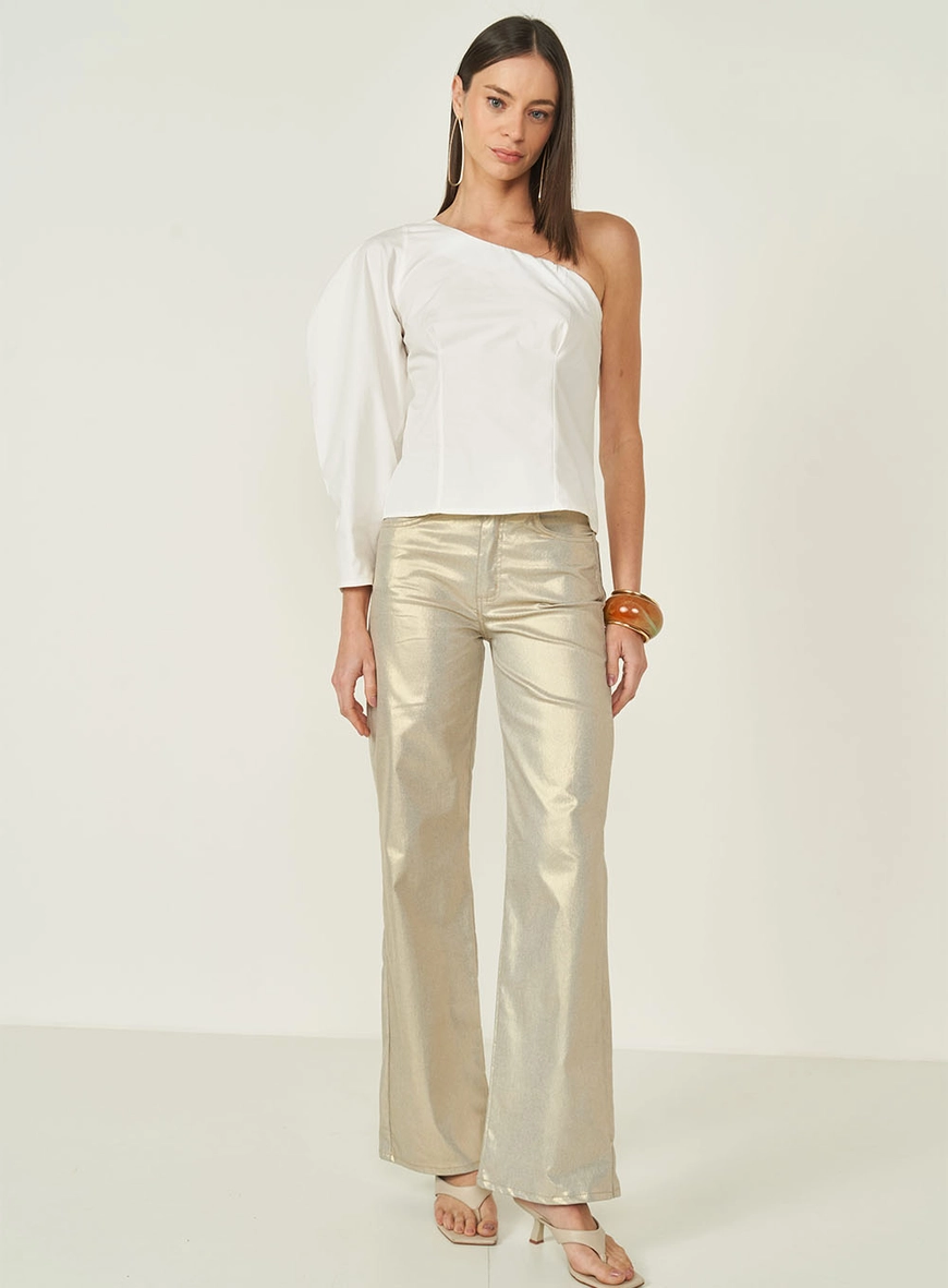 Calça Metalizada Juliette Stretch