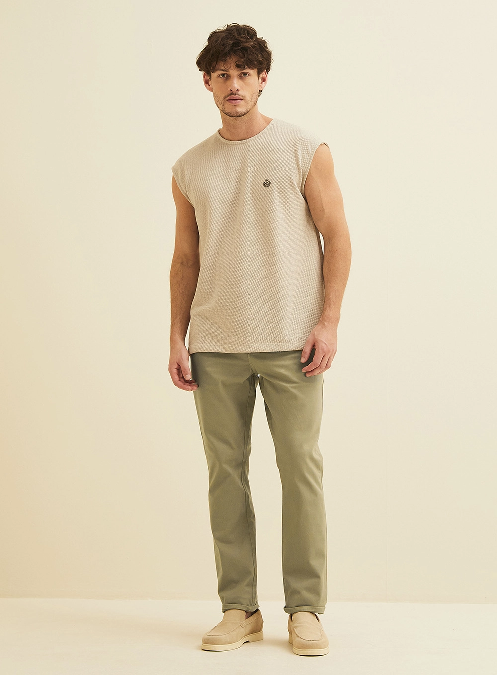 Calça Masculina Em Sarja Vitor Verde 1