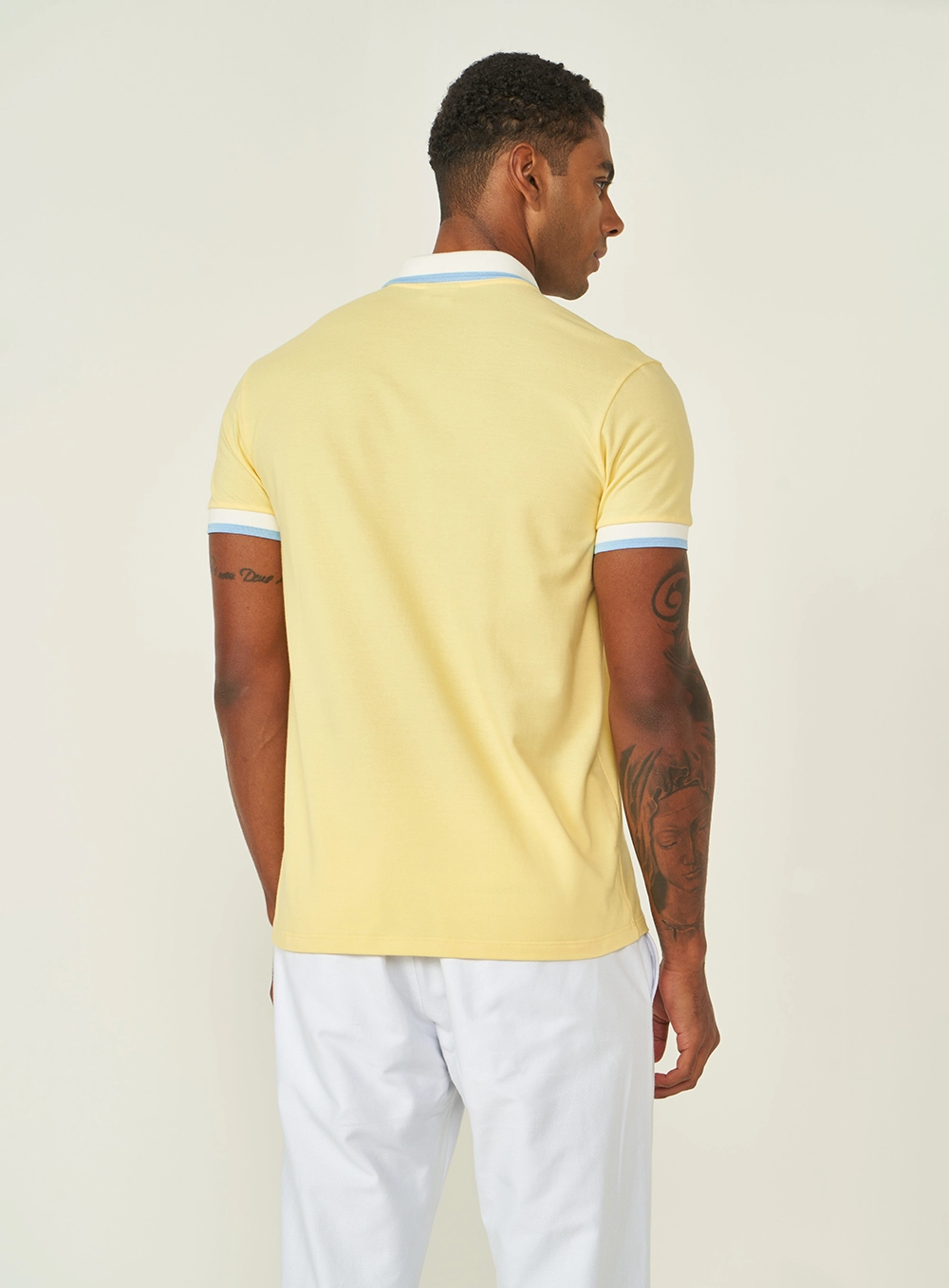 Polo Masculina Slim Amarelo