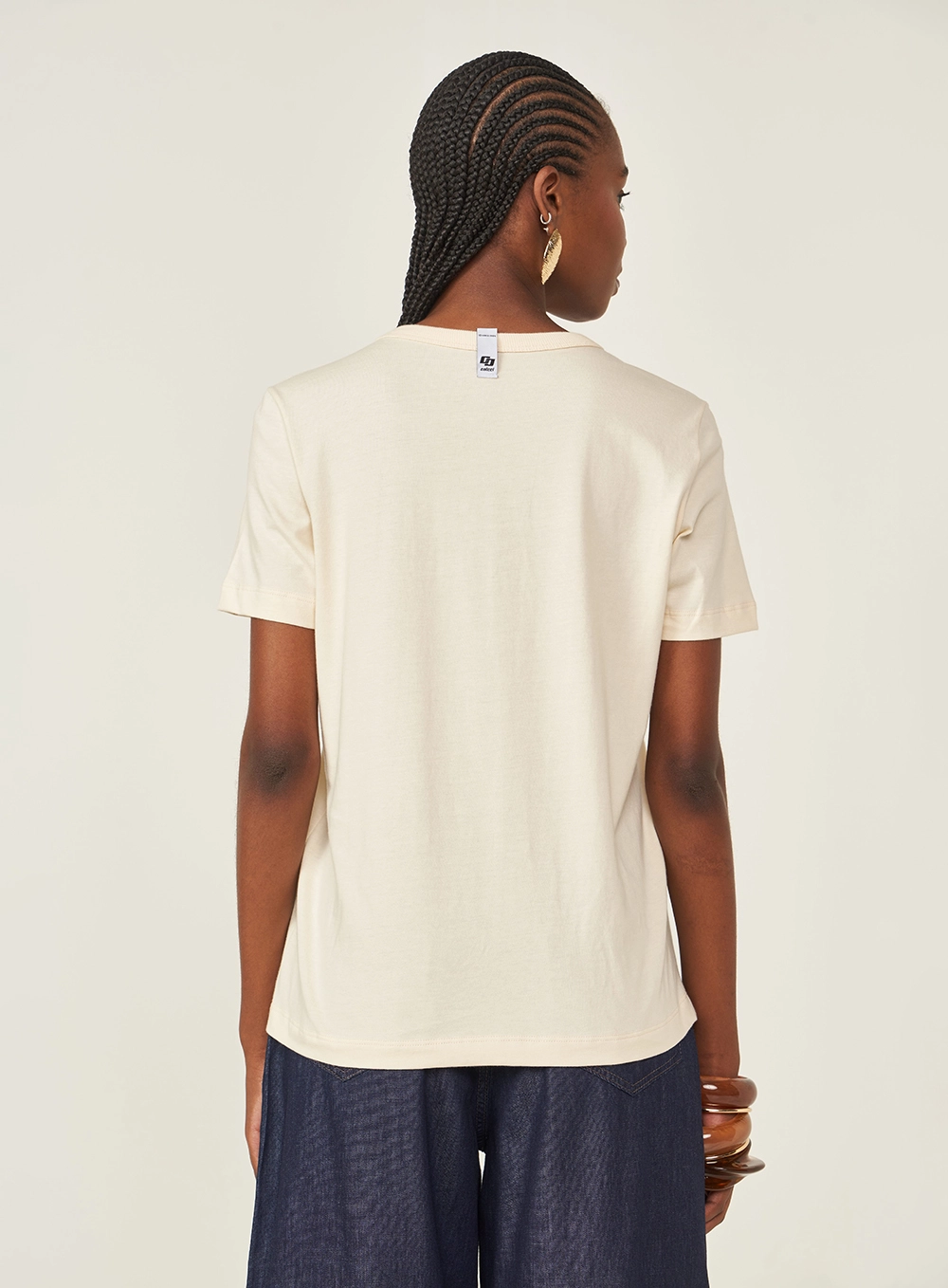 Camiseta Comfort Com Estampa Bege