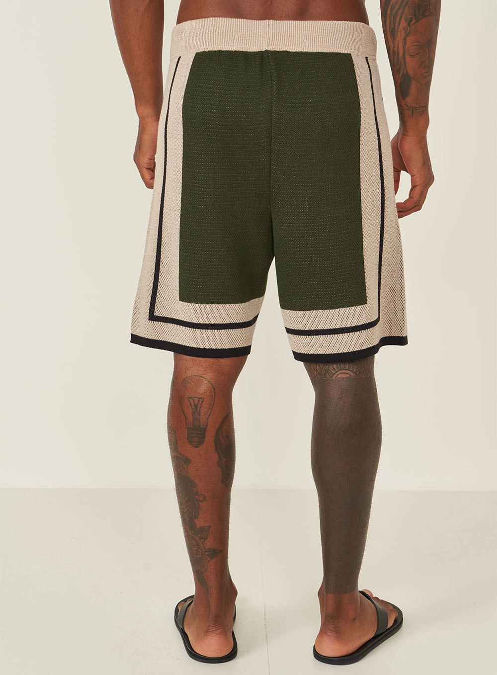 Bermuda Slim Em Tricô Duo Estampados
