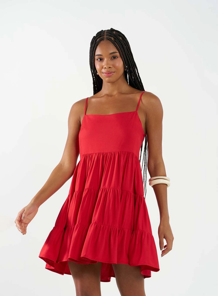 Vestido Três Marias Costas Abertas Vermelho 1