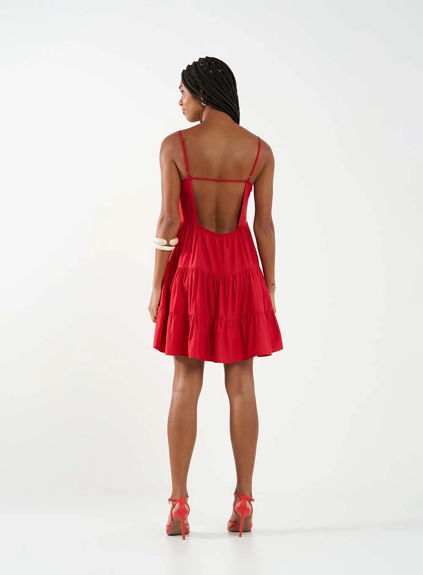 Vestido Três Marias Costas Abertas Vermelho 4