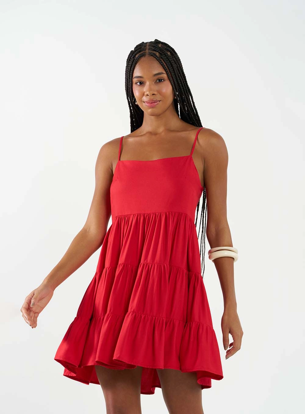 Vestido Três Marias Costas Abertas Vermelho 1