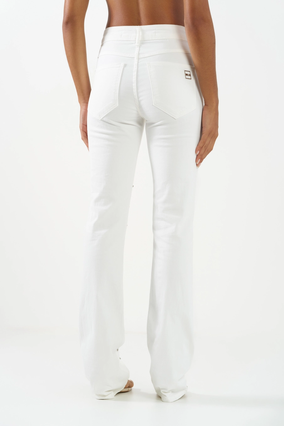 Calça Sarja Reta Stretch Com Aplicação Off Shell 4