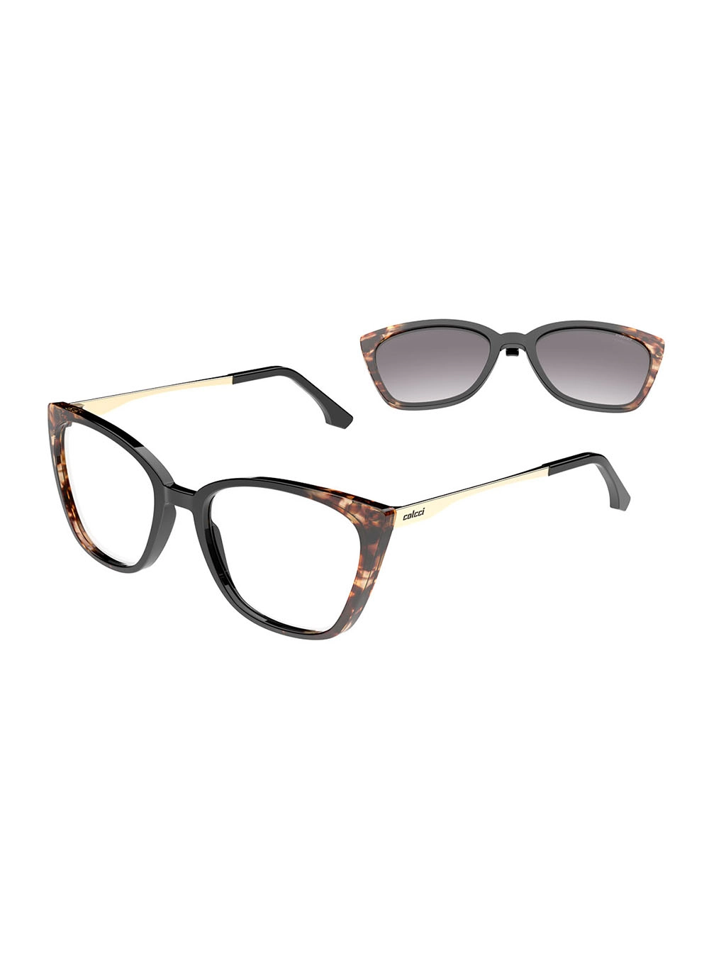 Óculos Colcci Clip On Bandy 4 Preto / Dourado