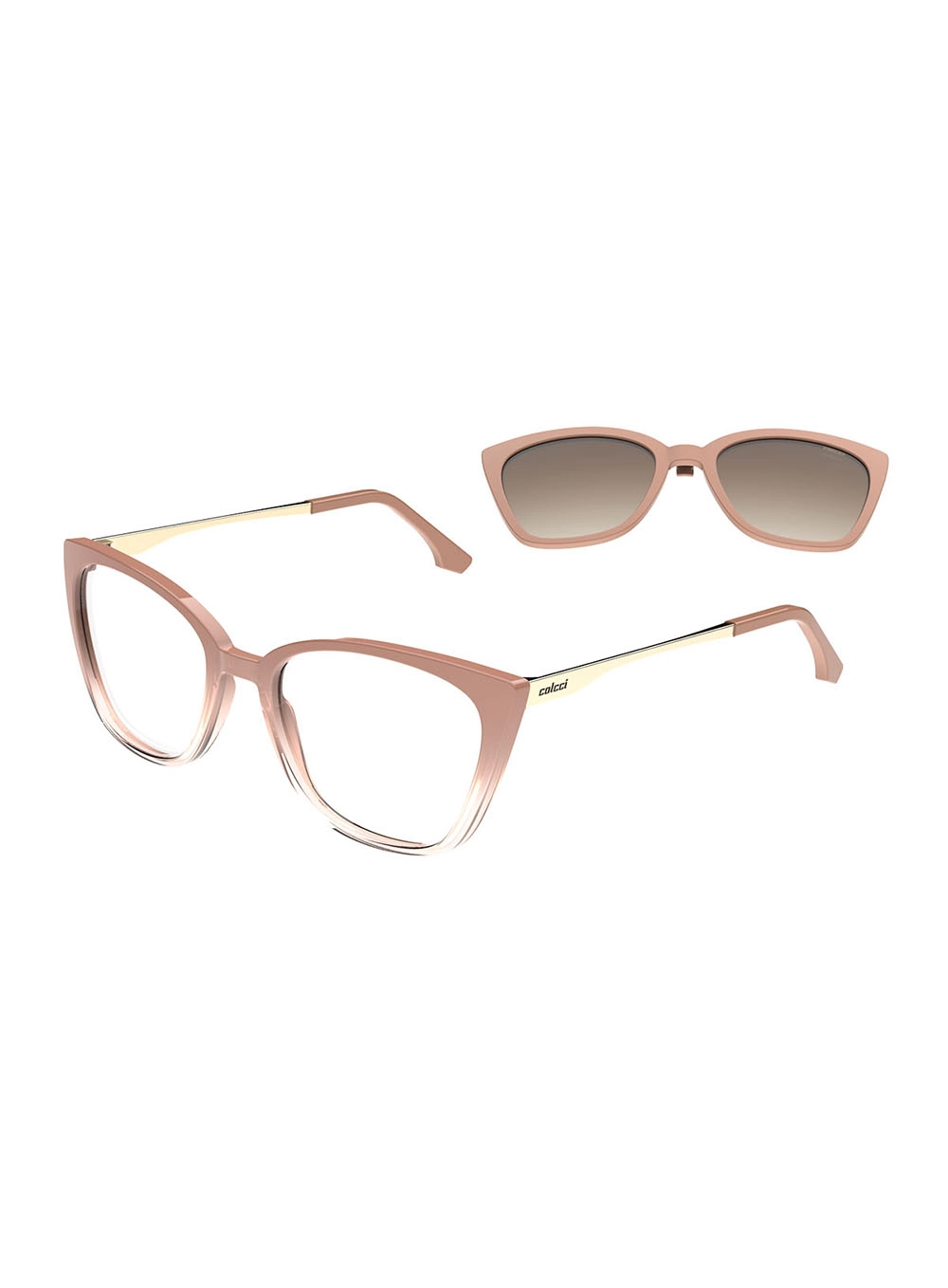 Óculos Colcci Clip On Bandy 4 Nude / Dourado