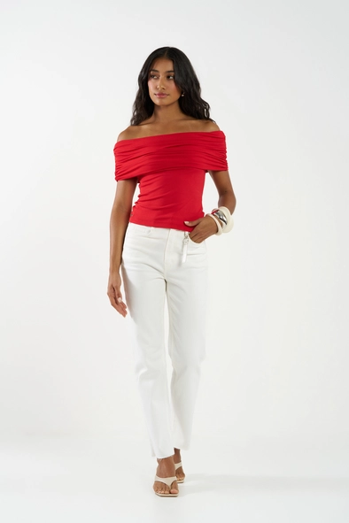 Calça Sarja Reta Cropped Com Chaveiro