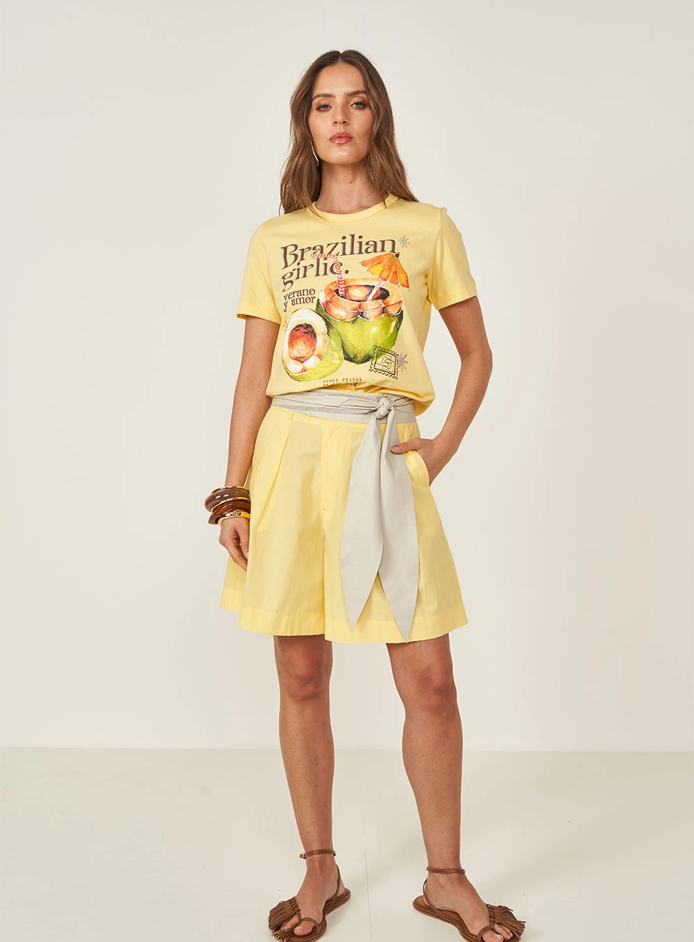 Camiseta Comfort Com Estampa Amarelo