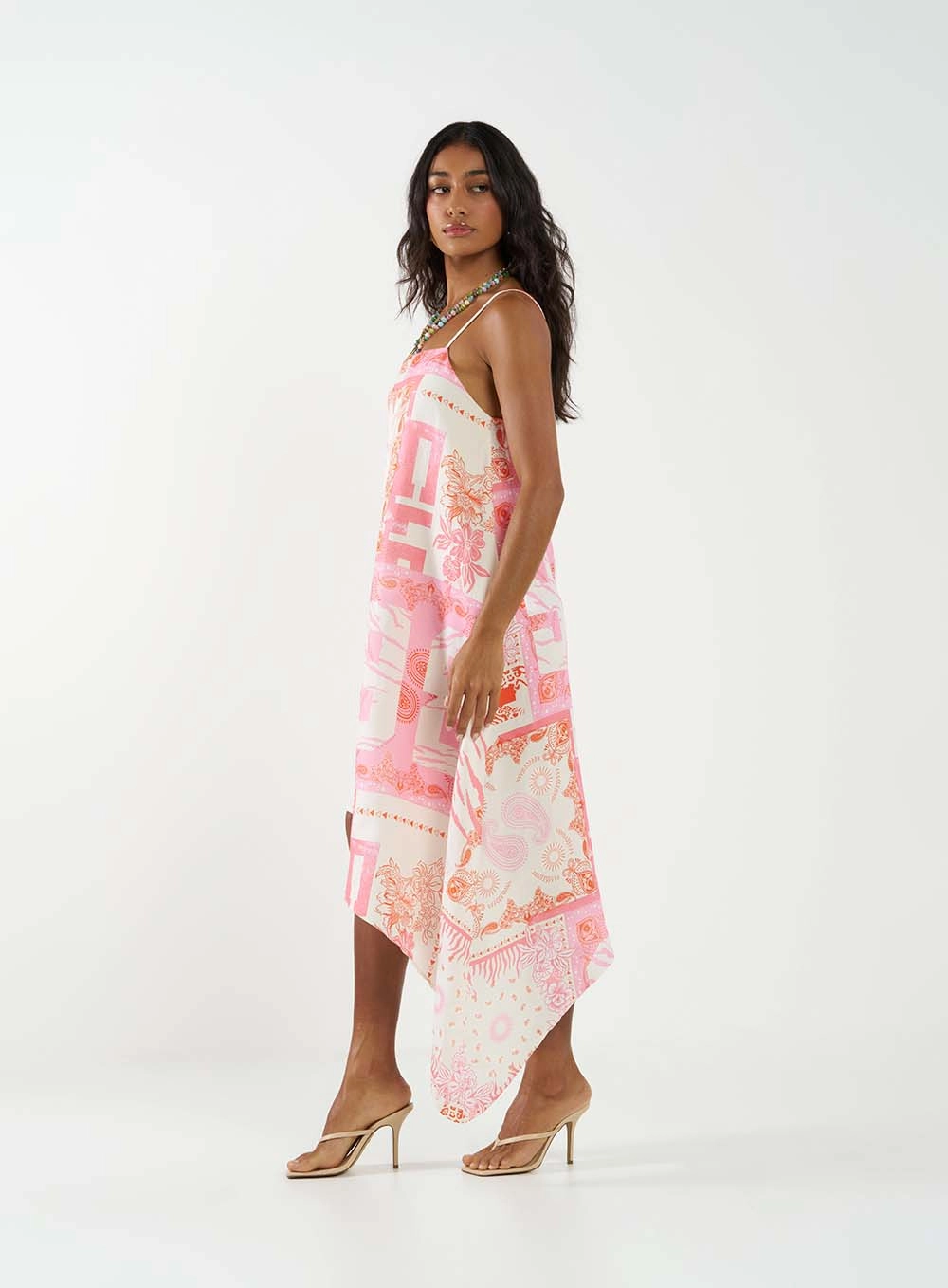 Vestido Linho Estampado Com Barra Assimétrica Estampados 5