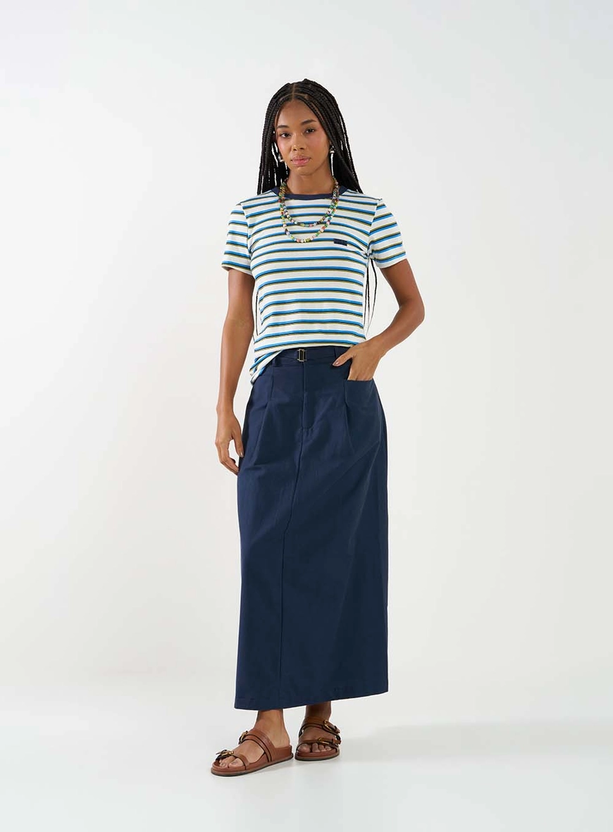 Camiseta Feminina Slim Listrada Estampados 3