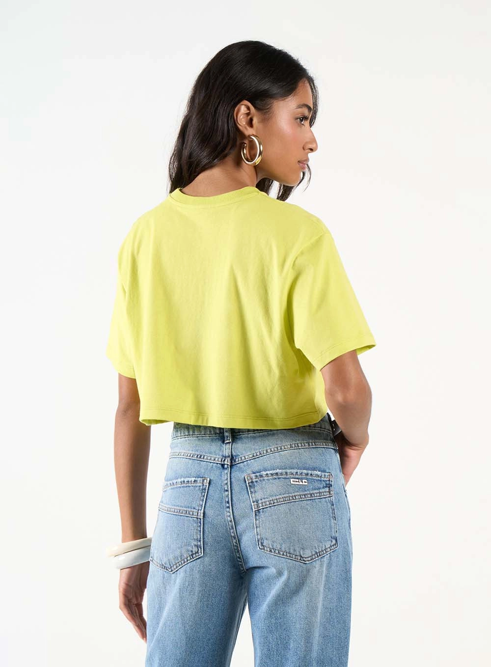 Camiseta Feminina Box Encurtada Amarelo 3