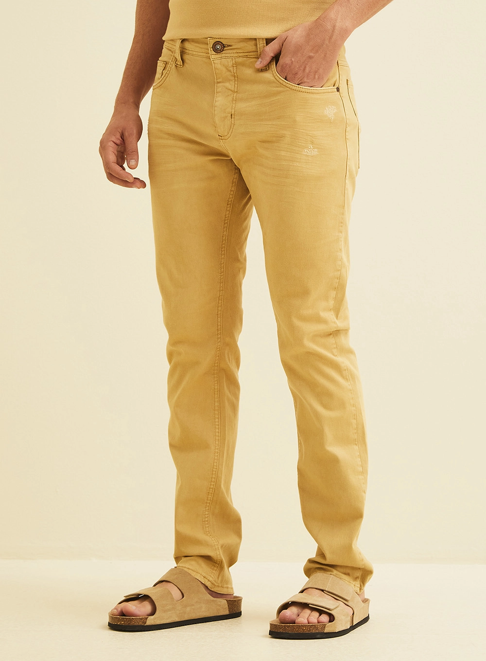 Calça Masculina Paul Slim Bege 2