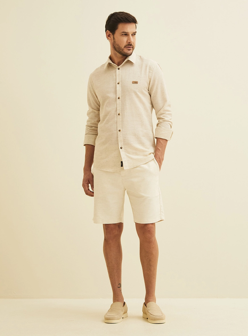 Camisa Slim Fit Bege