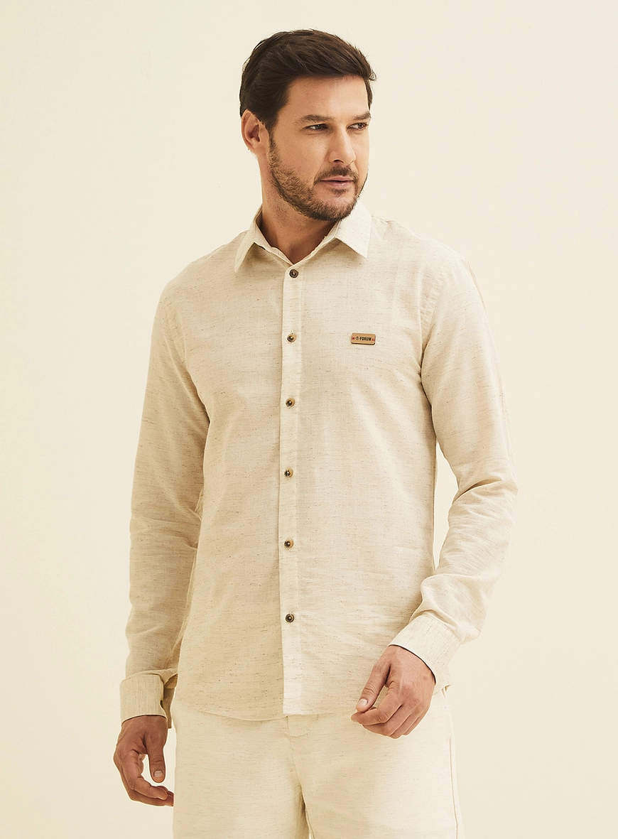 Camisa Slim Fit Bege