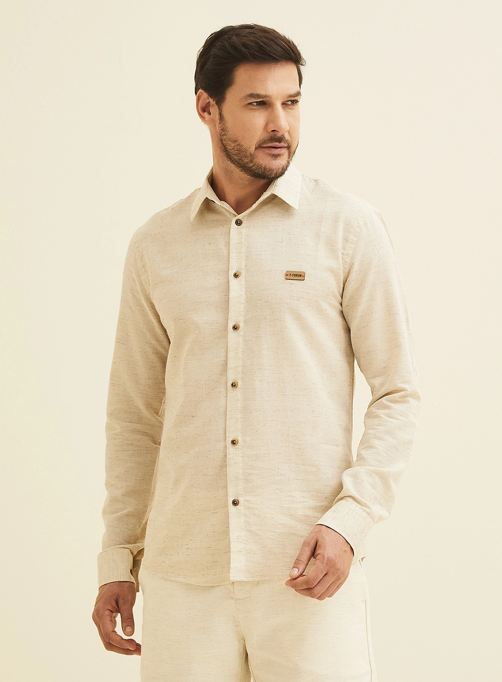 Camisa Slim Fit Bege 2