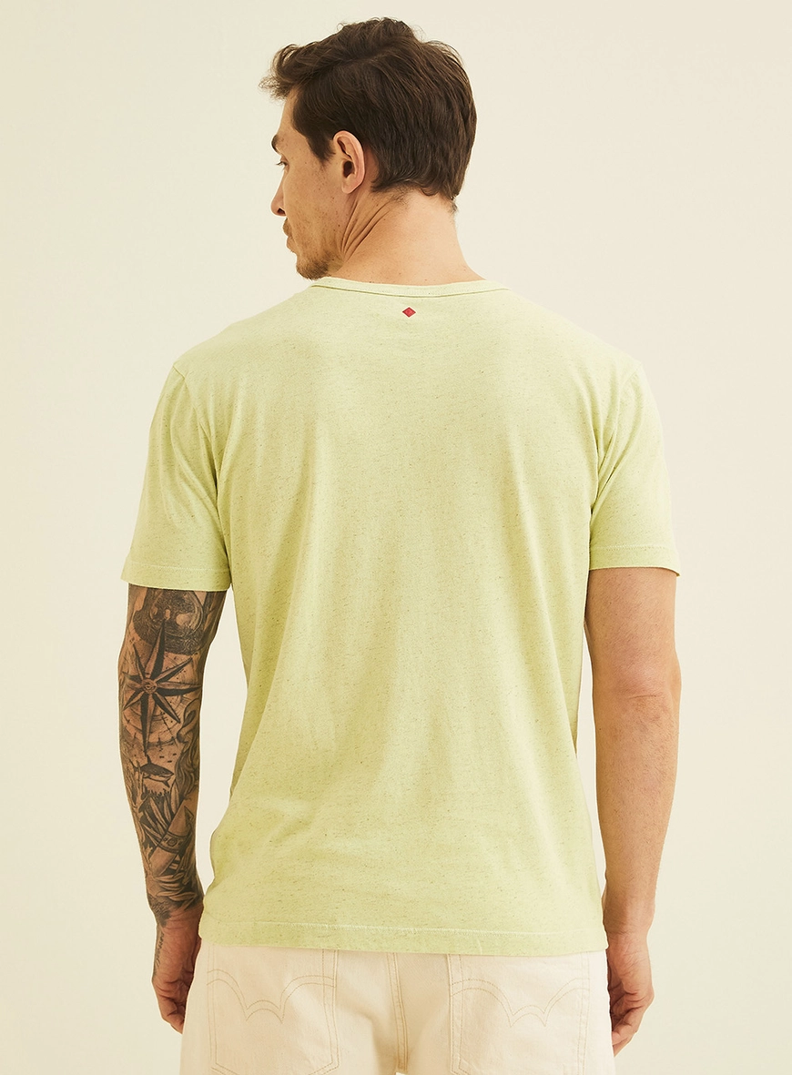 Camiseta New Slim Em Linho Com Estampa Verde