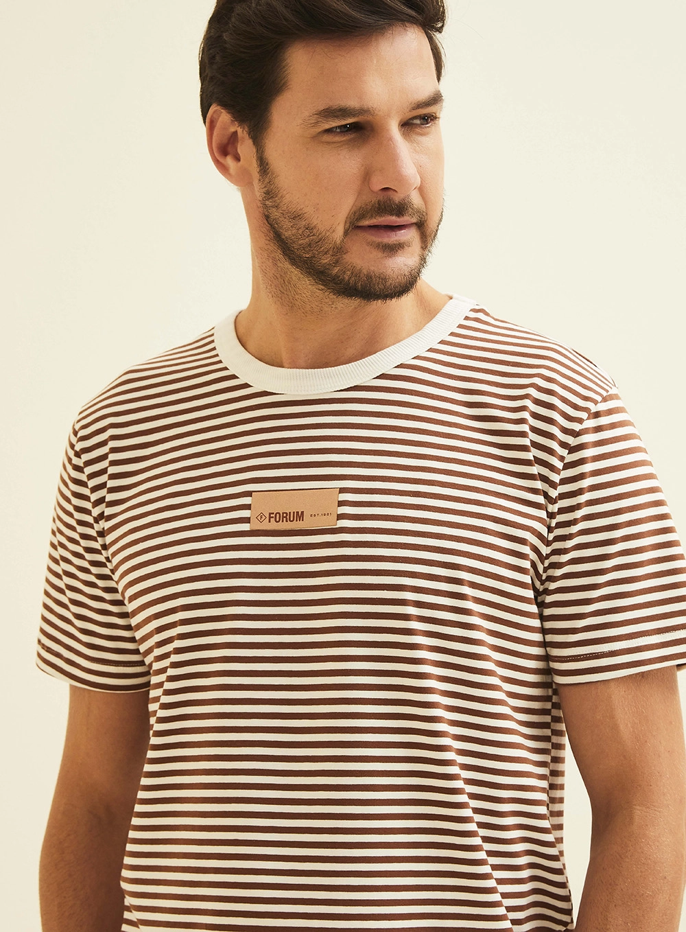 Camiseta Masculina New Slim Listrada Estampados 3