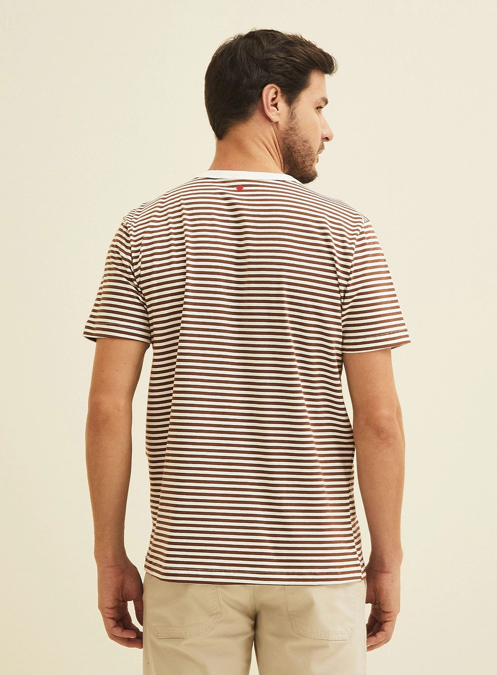 Camiseta Masculina New Slim Listrada Estampados 4