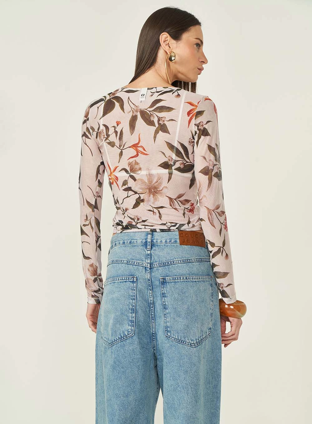 Blusa Feminina Slim Manga Longa Estampada Estampados