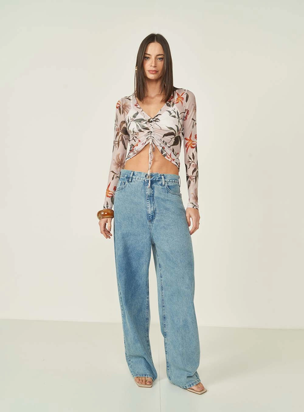 Blusa Feminina Slim Manga Longa Estampada Estampados