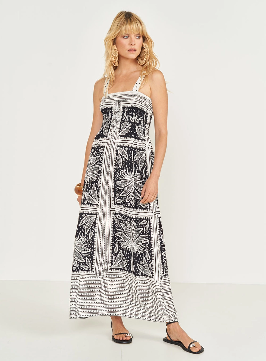 Vestido Slim Longo Estampado