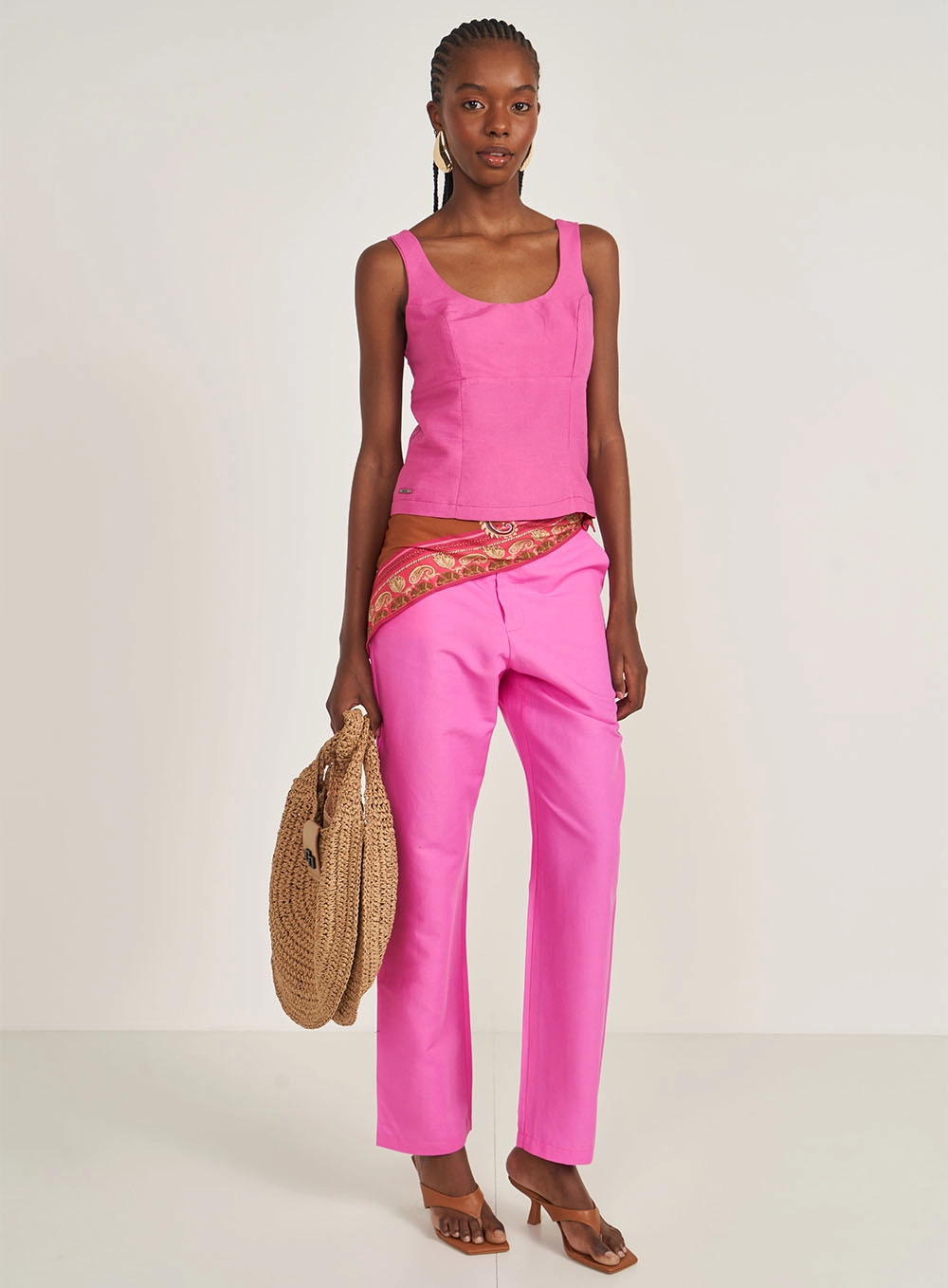Blusa Slim Estruturada Rosa
