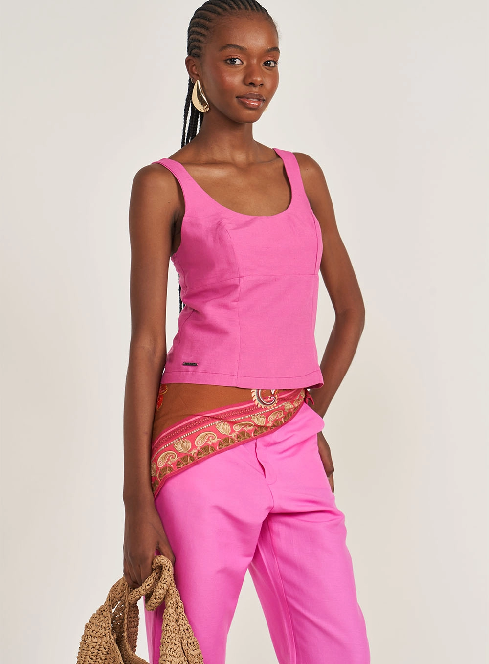 Blusa Slim Estruturada Rosa