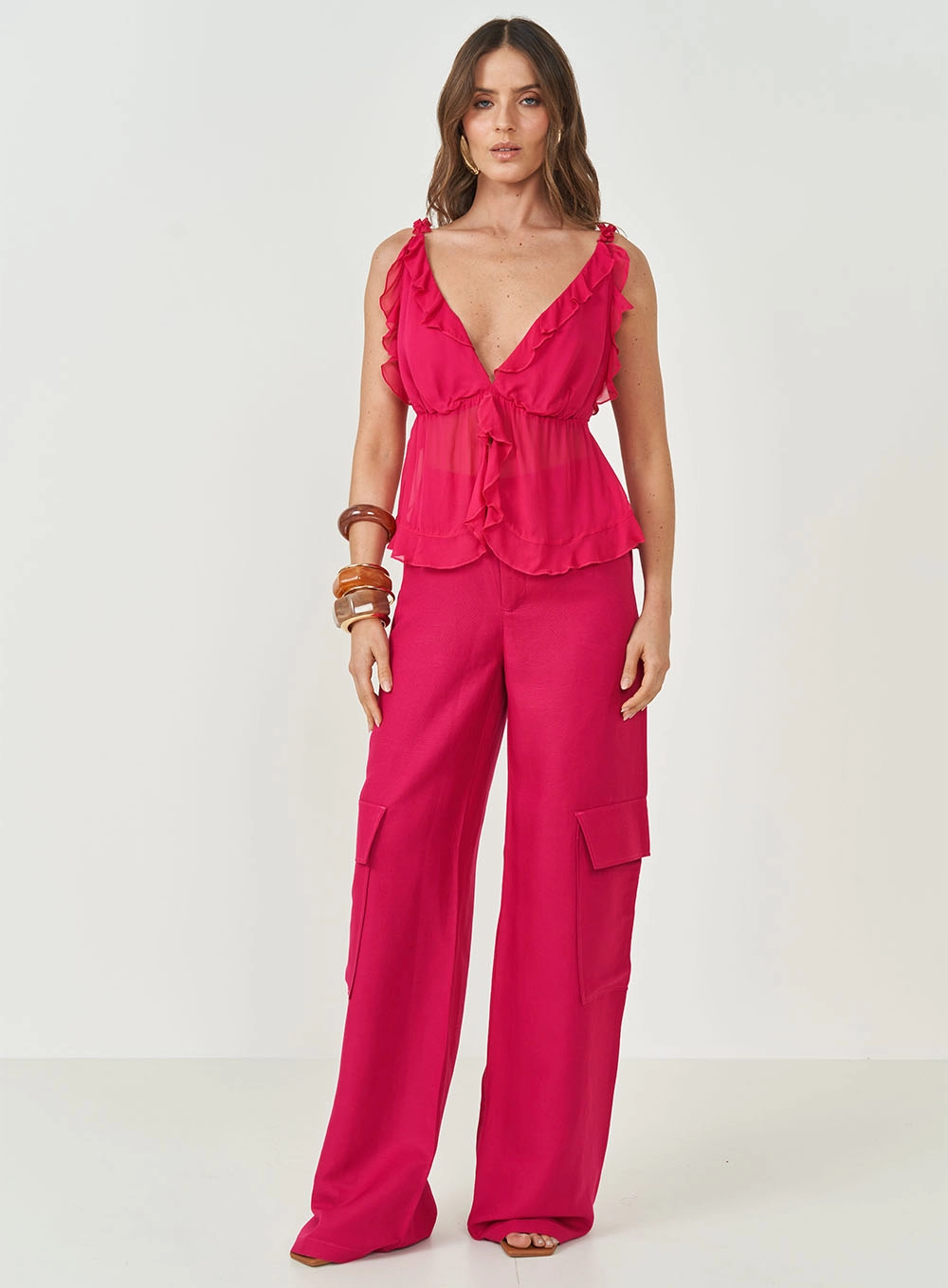 Calça Jade Cargo Rosa