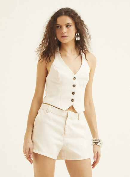 Colete Alfaiataria Decote Halter