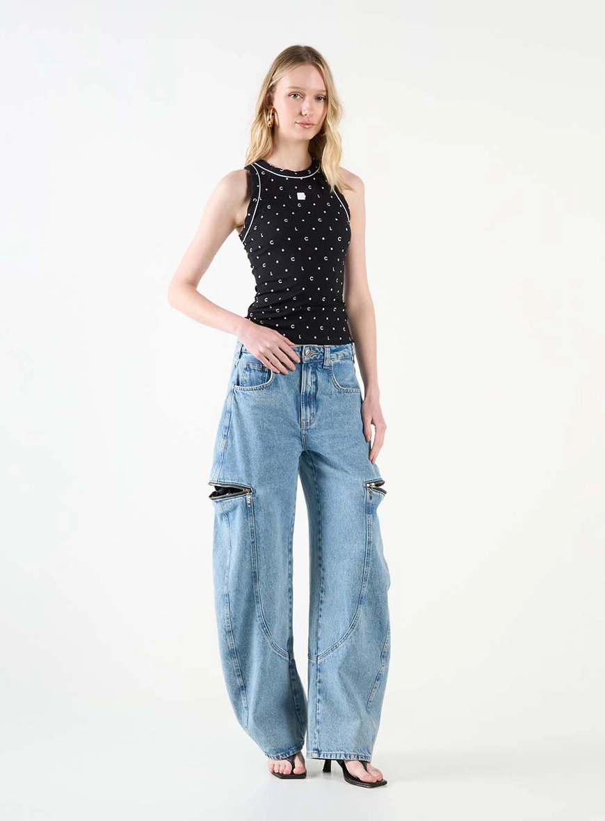 Regata Feminina Small Estampada Preto 5