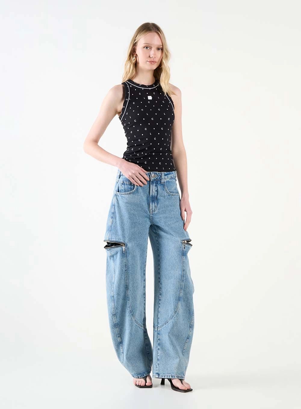 Regata Feminina Small Estampada Preto 5