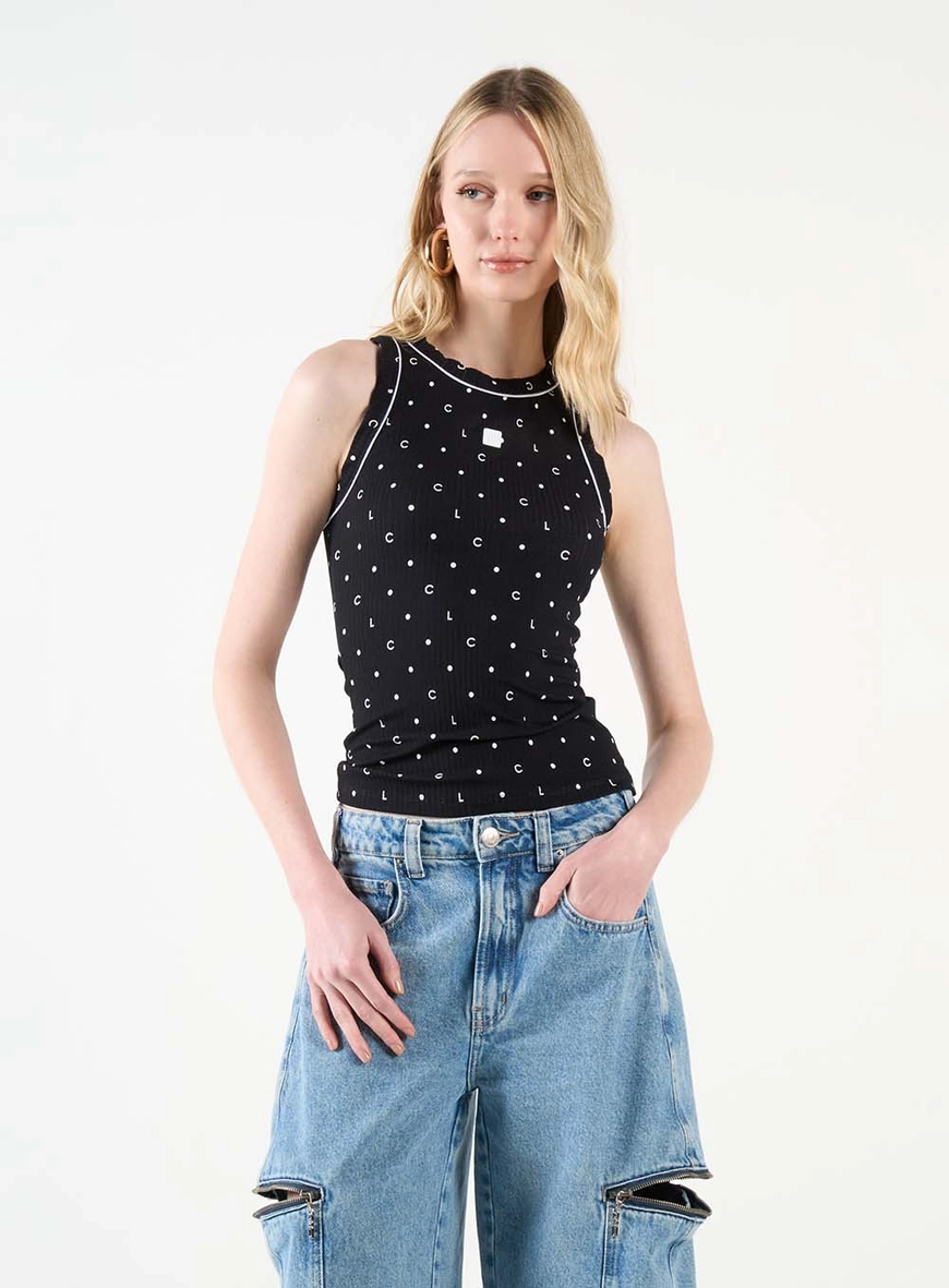 Regata Feminina Small Estampada Preto 1