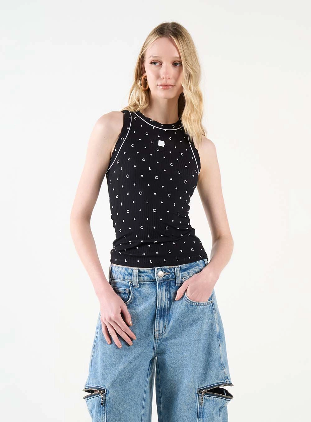 Regata Feminina Small Estampada Preto 1