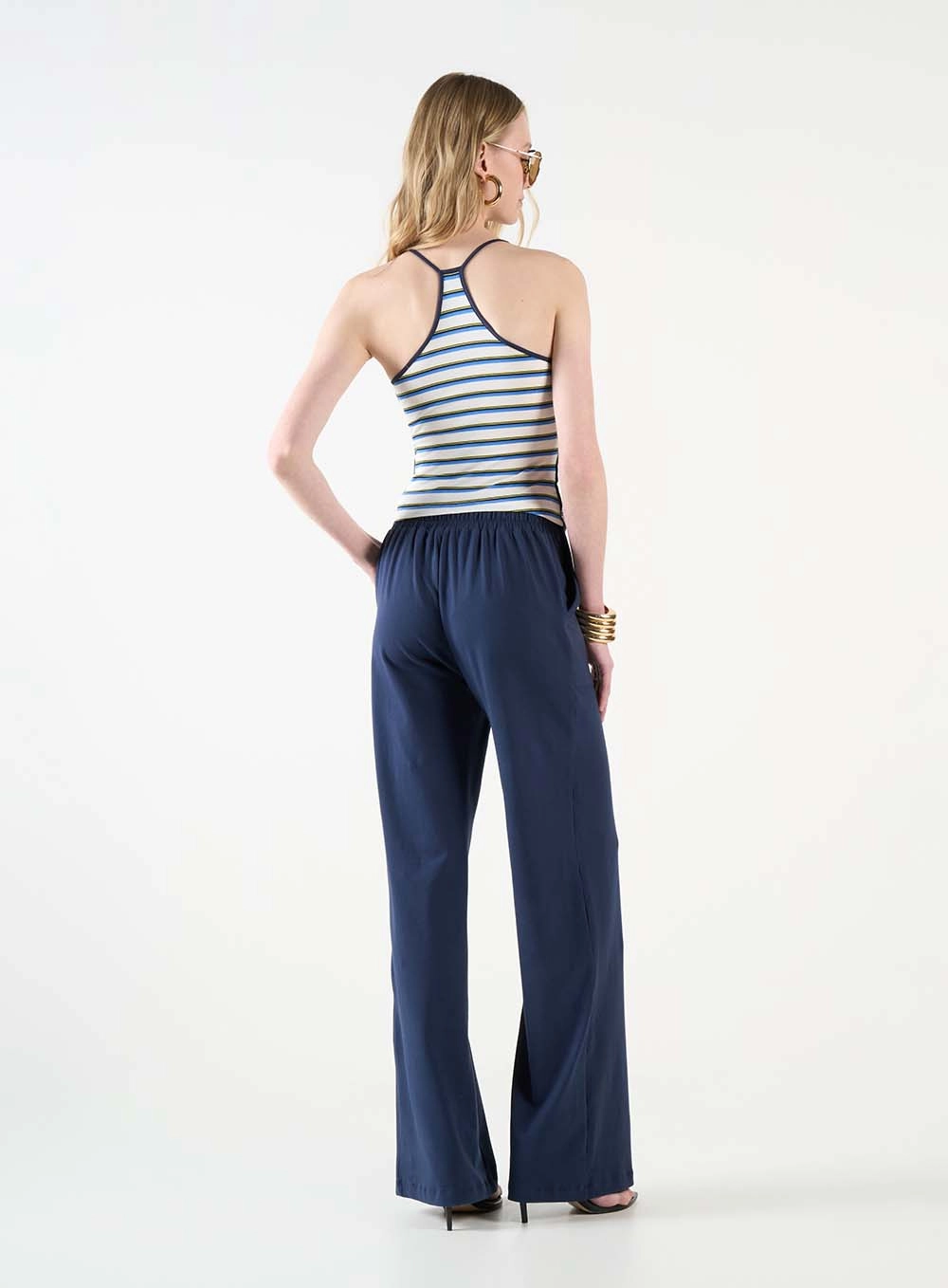 Regata Feminina Slim Estampada Em Listras Estampados 4