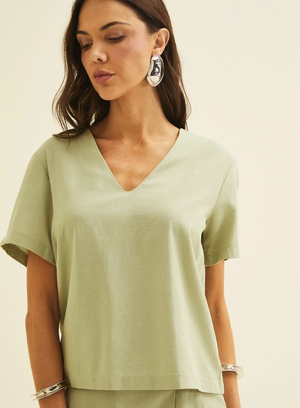 Camiseta Reta Em Linho