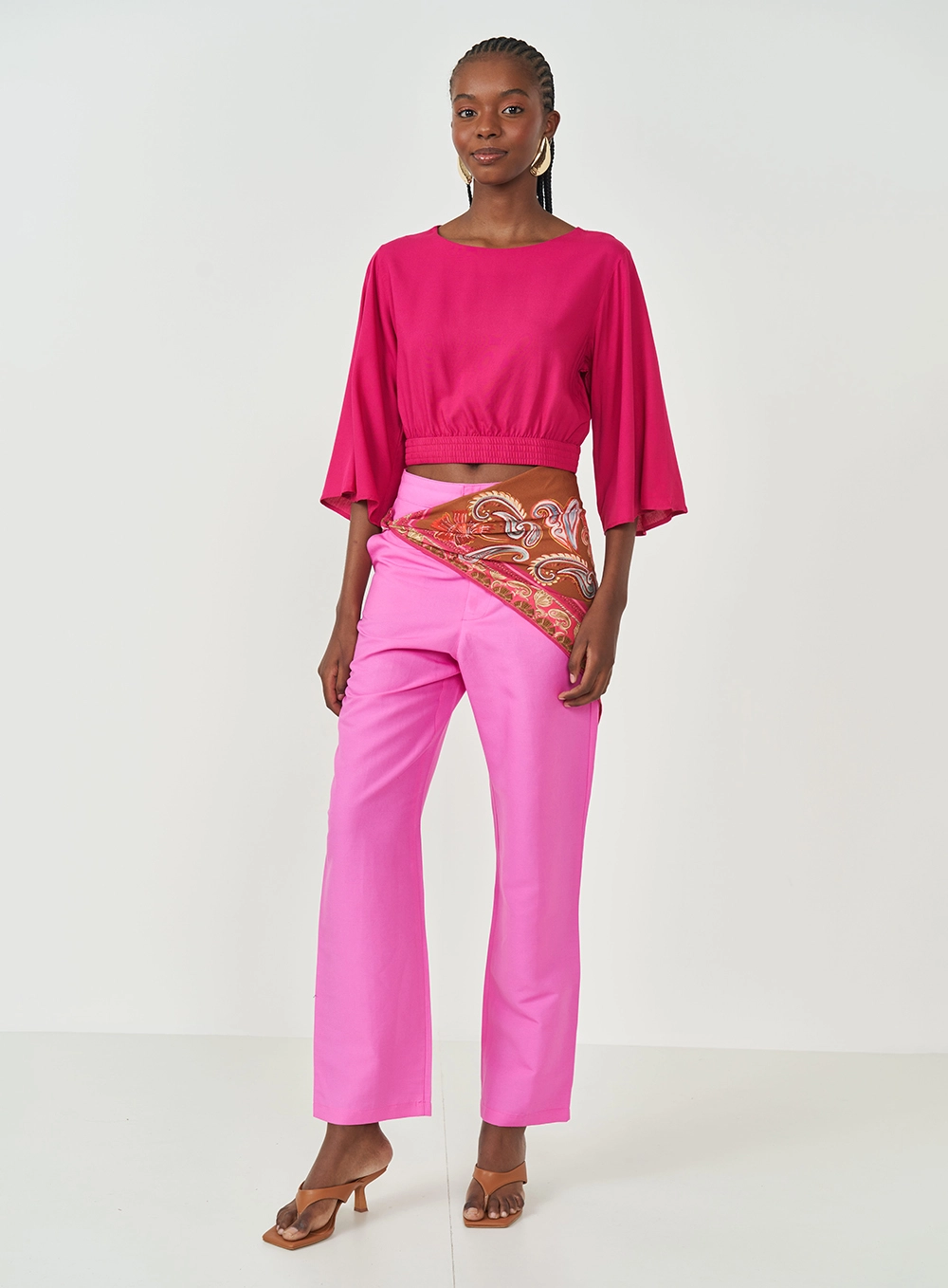 Blusa Comfort Com Cós Elástico Rosa