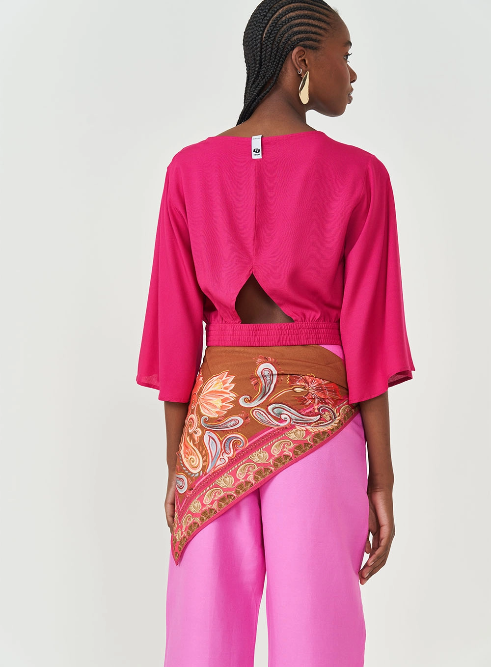 Blusa Comfort Com Cós Elástico Rosa
