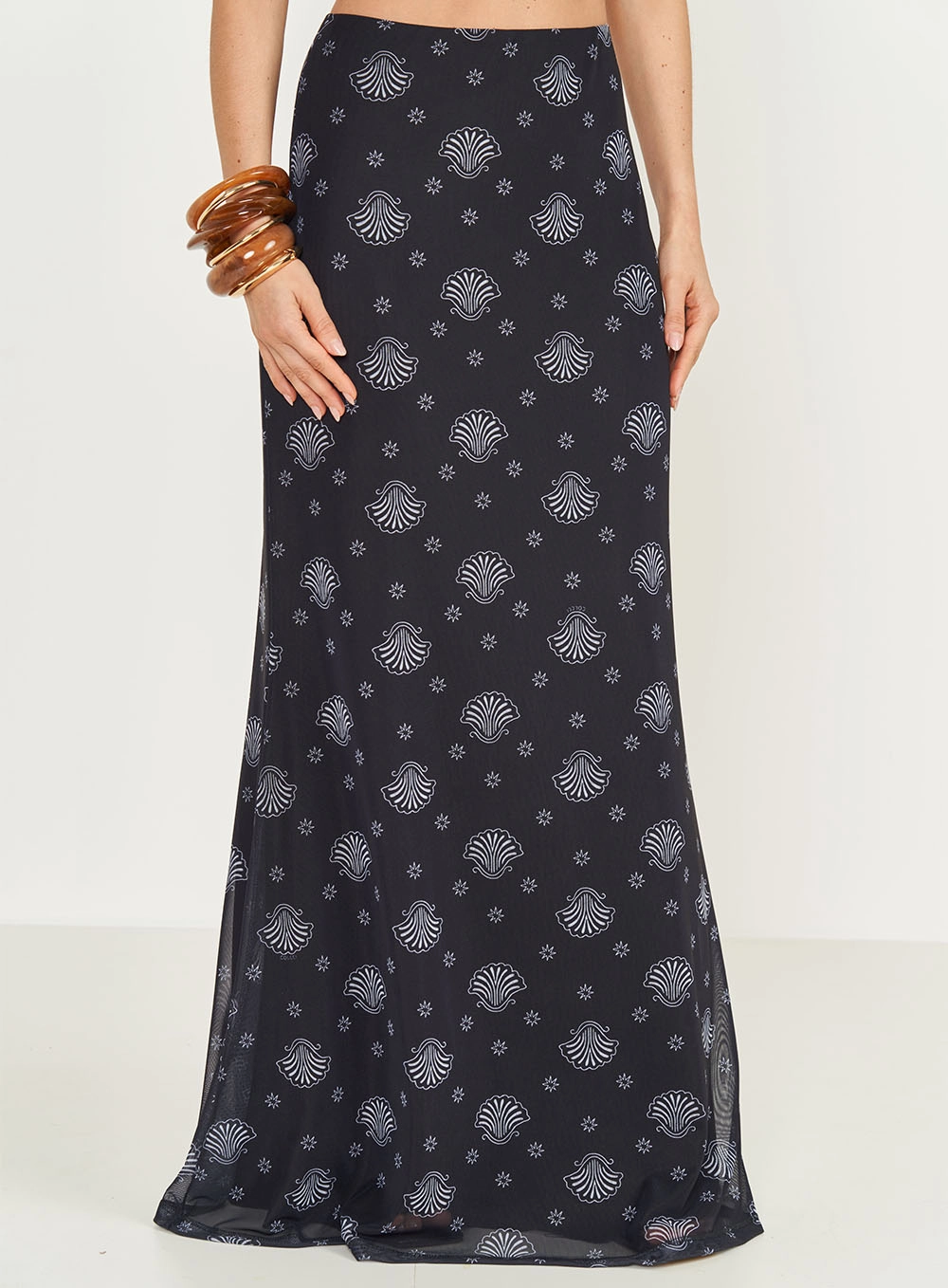 Saia Longa Em Tule Estampada Estampados