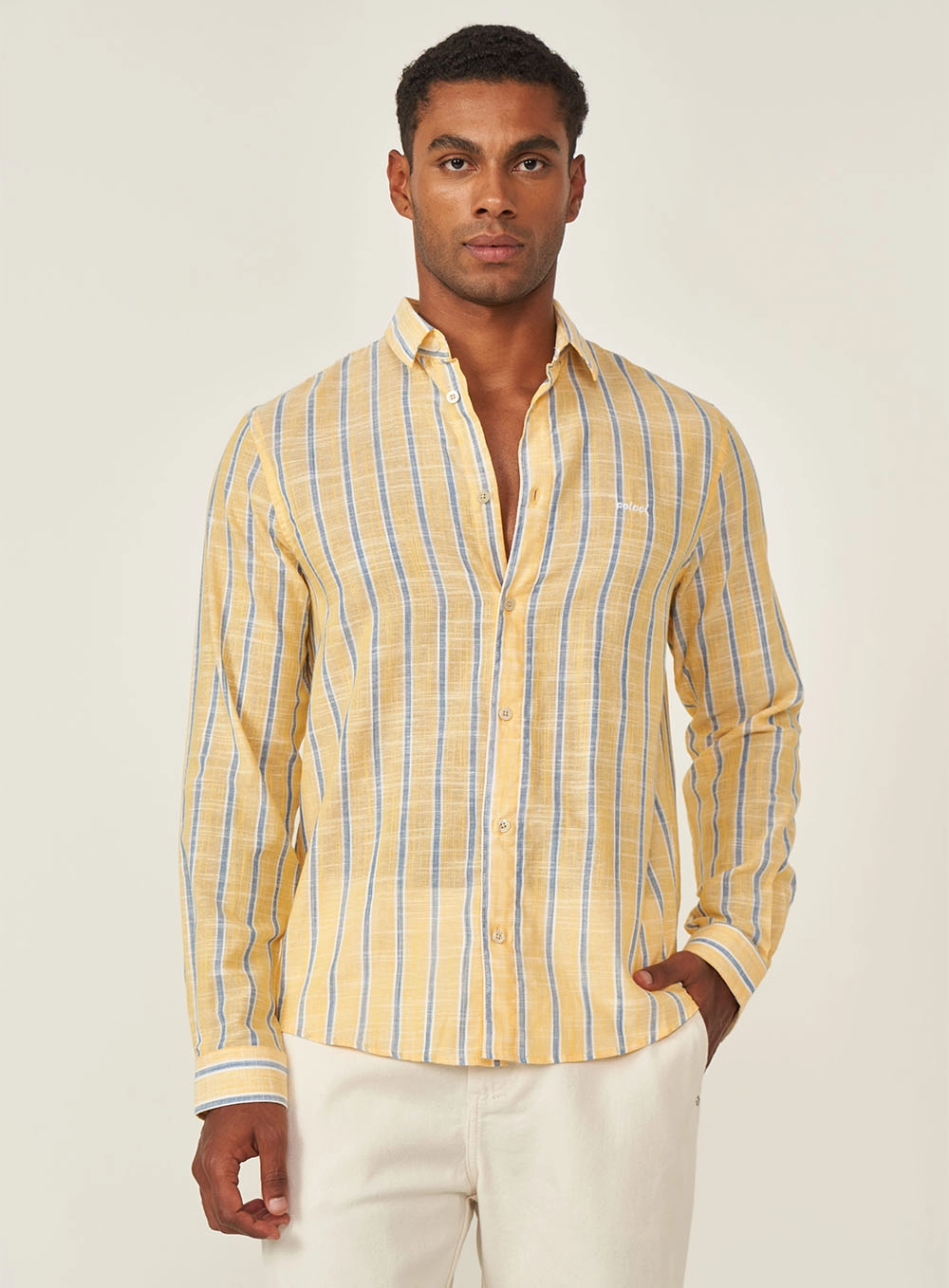 Camisa Listrada Manga Longa Relax Estampados