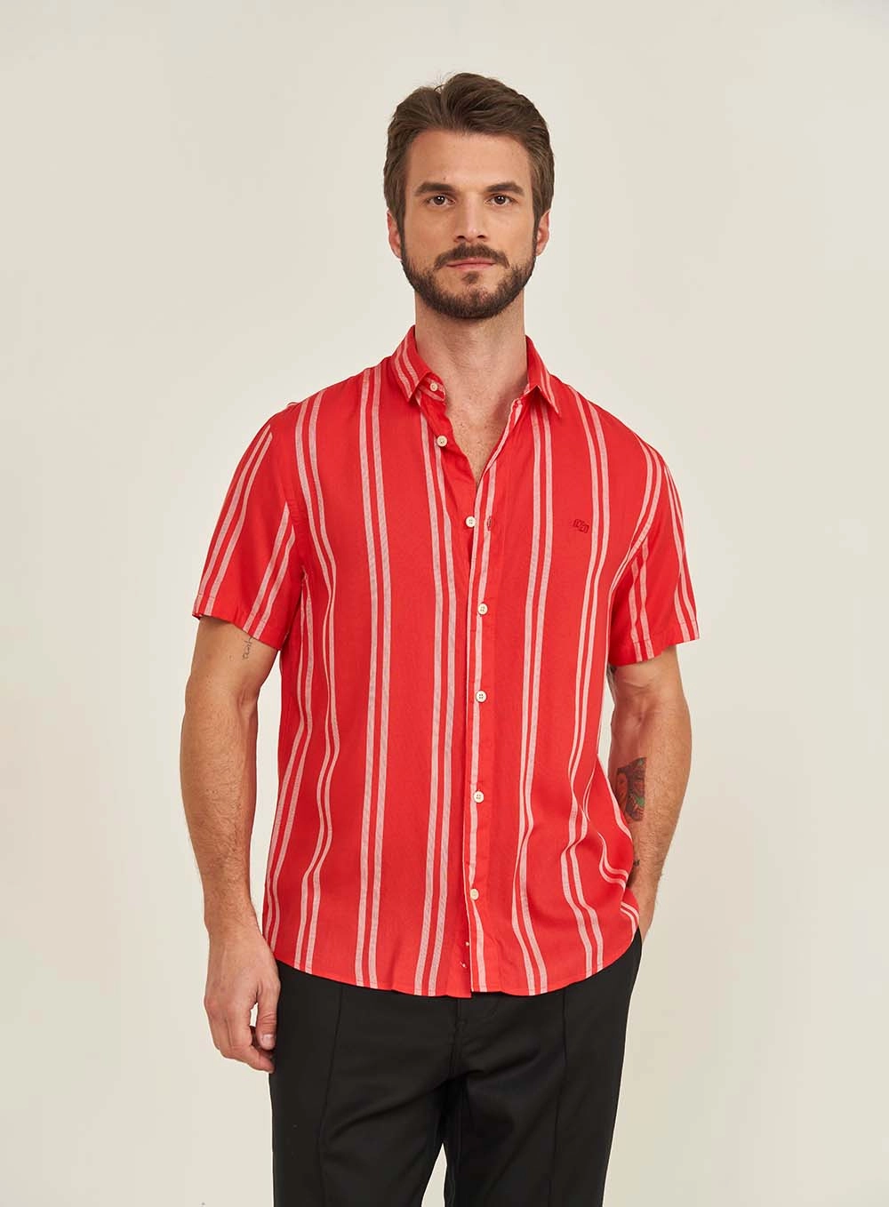 Camisa Masculina Listrada Relax Estampados