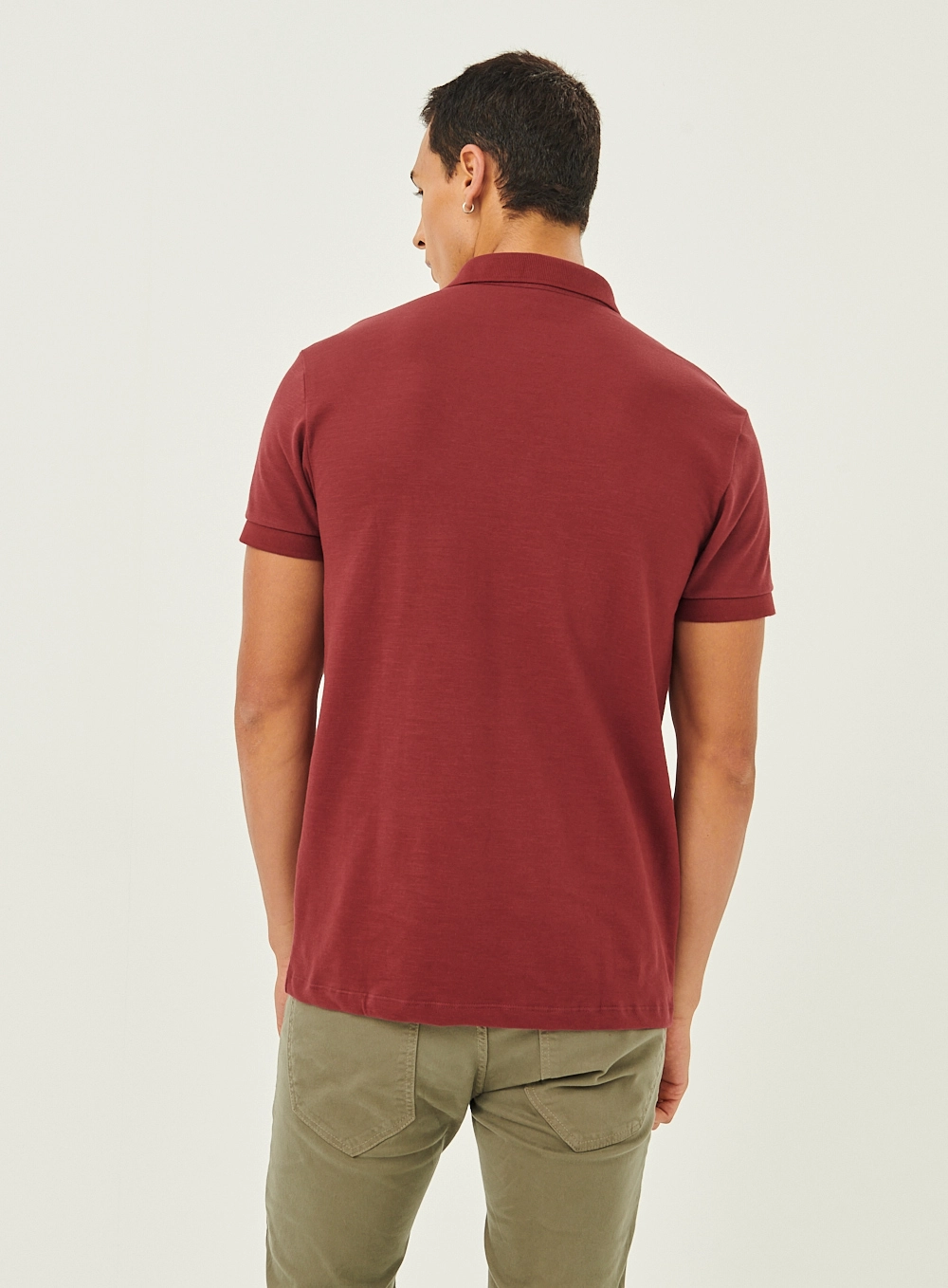 Camisa Polo Masculina Essential Piquet Bordô