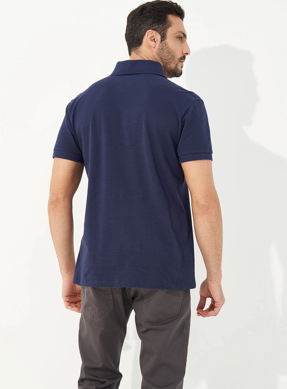 Camisa Polo Masculina Essential Piquet Azul Darkness