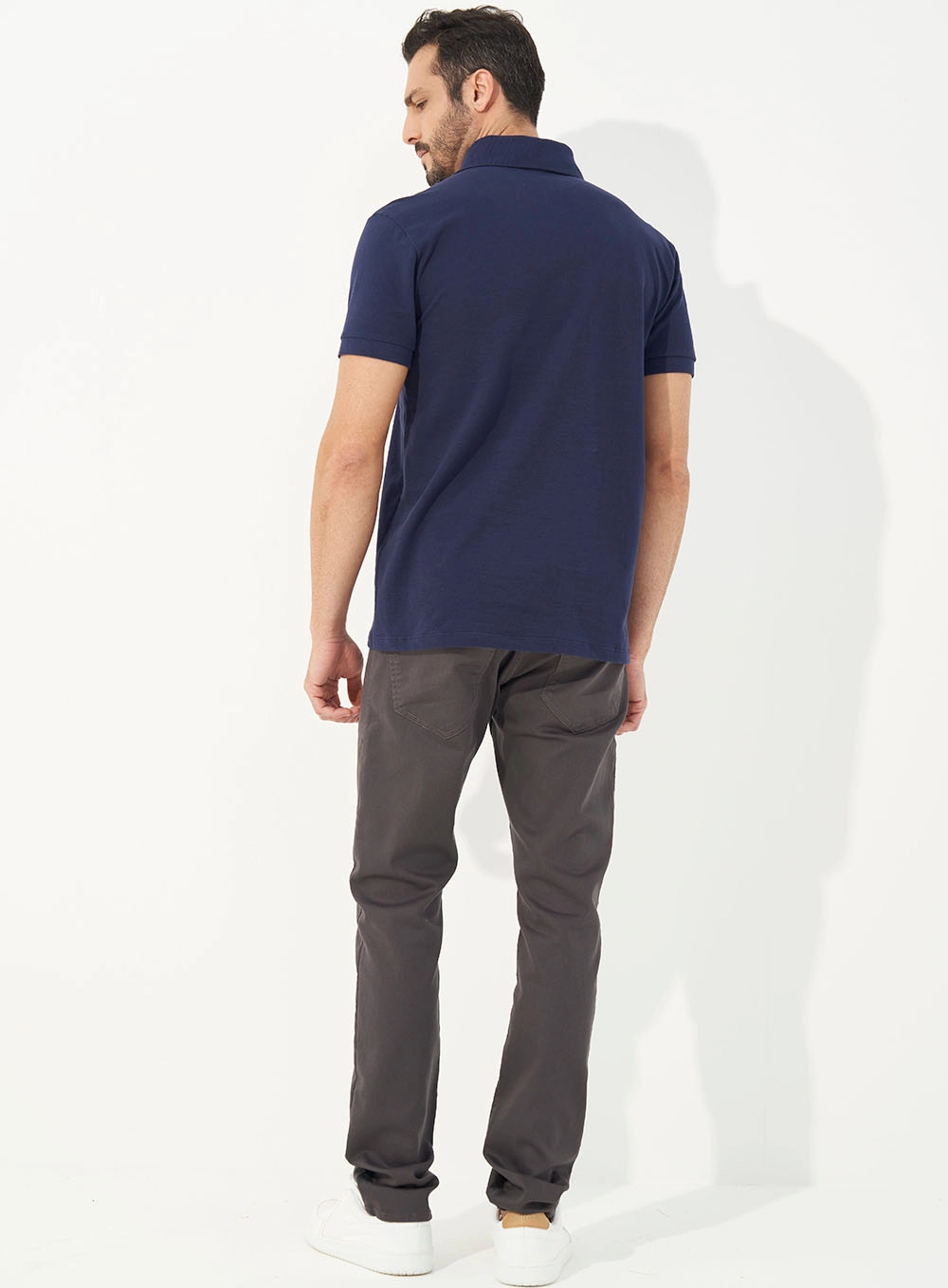Camisa Polo Masculina Essential Piquet Azul Darkness
