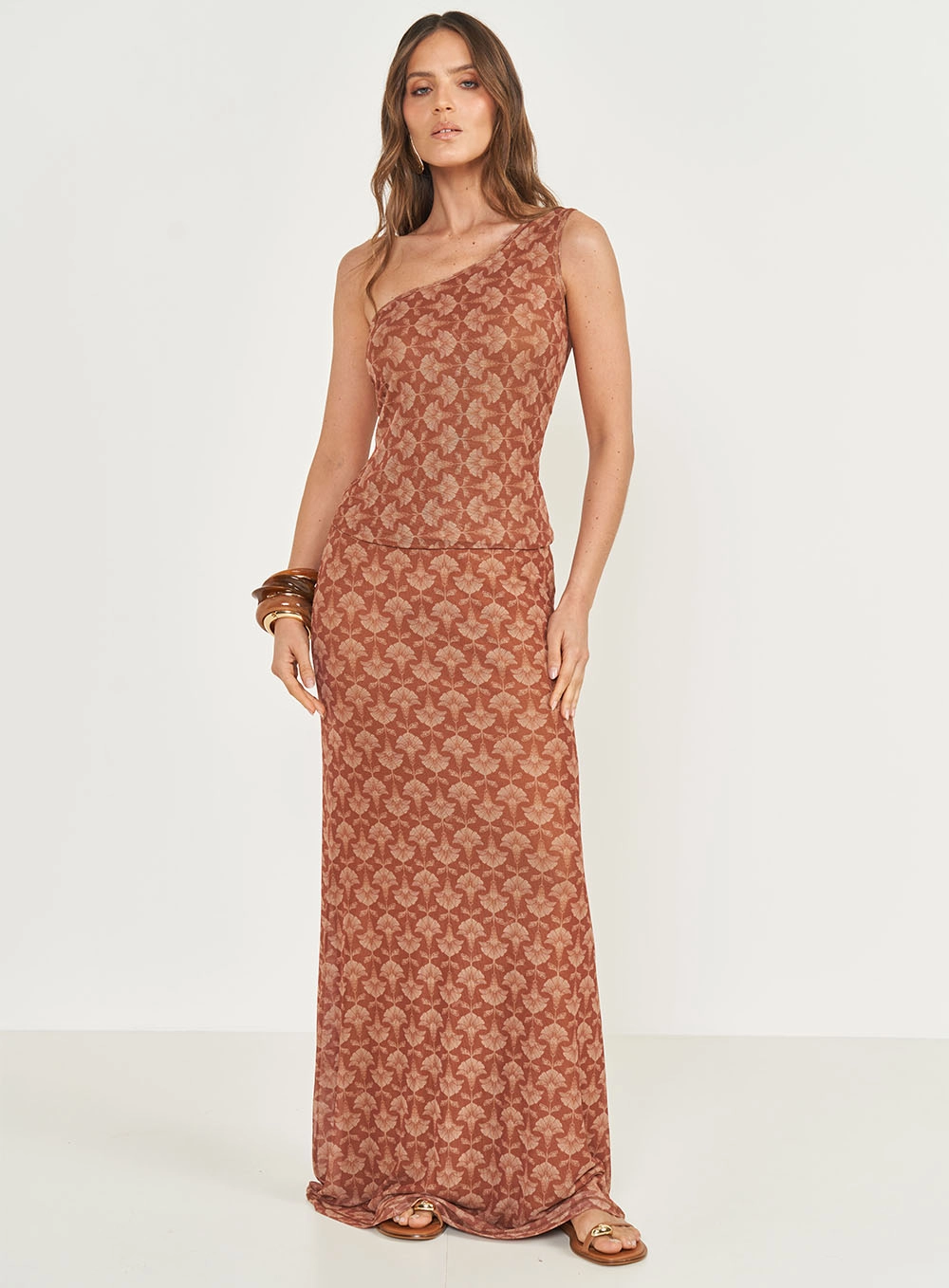 Blusa Slim Assimétrica Estampada Estampados