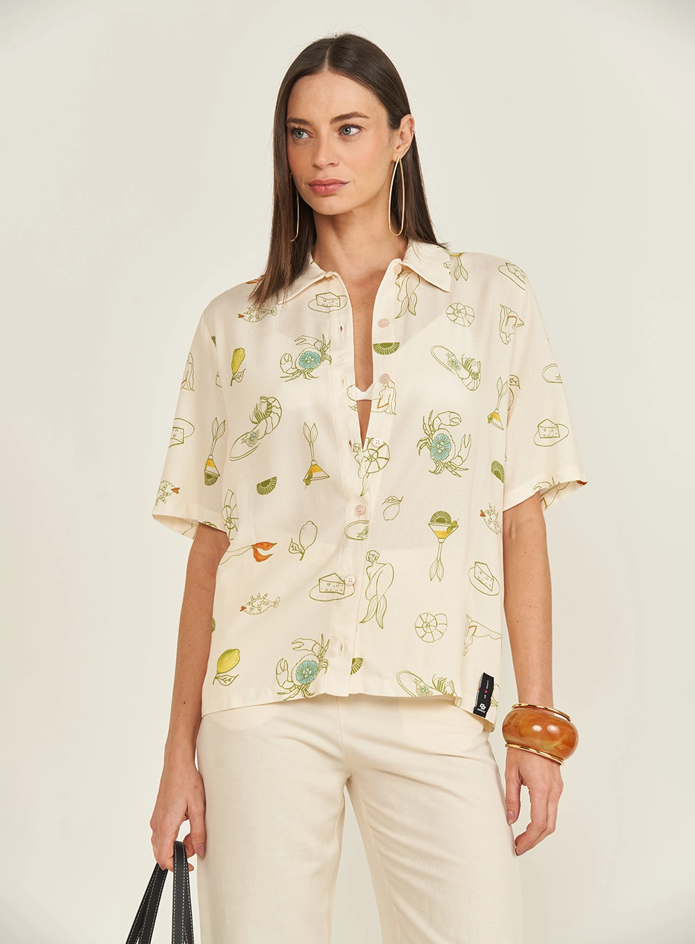 Camisa Loose Estampada Estampados