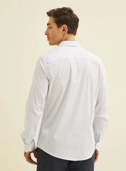 Camisa Slim Listrada Manga Longa