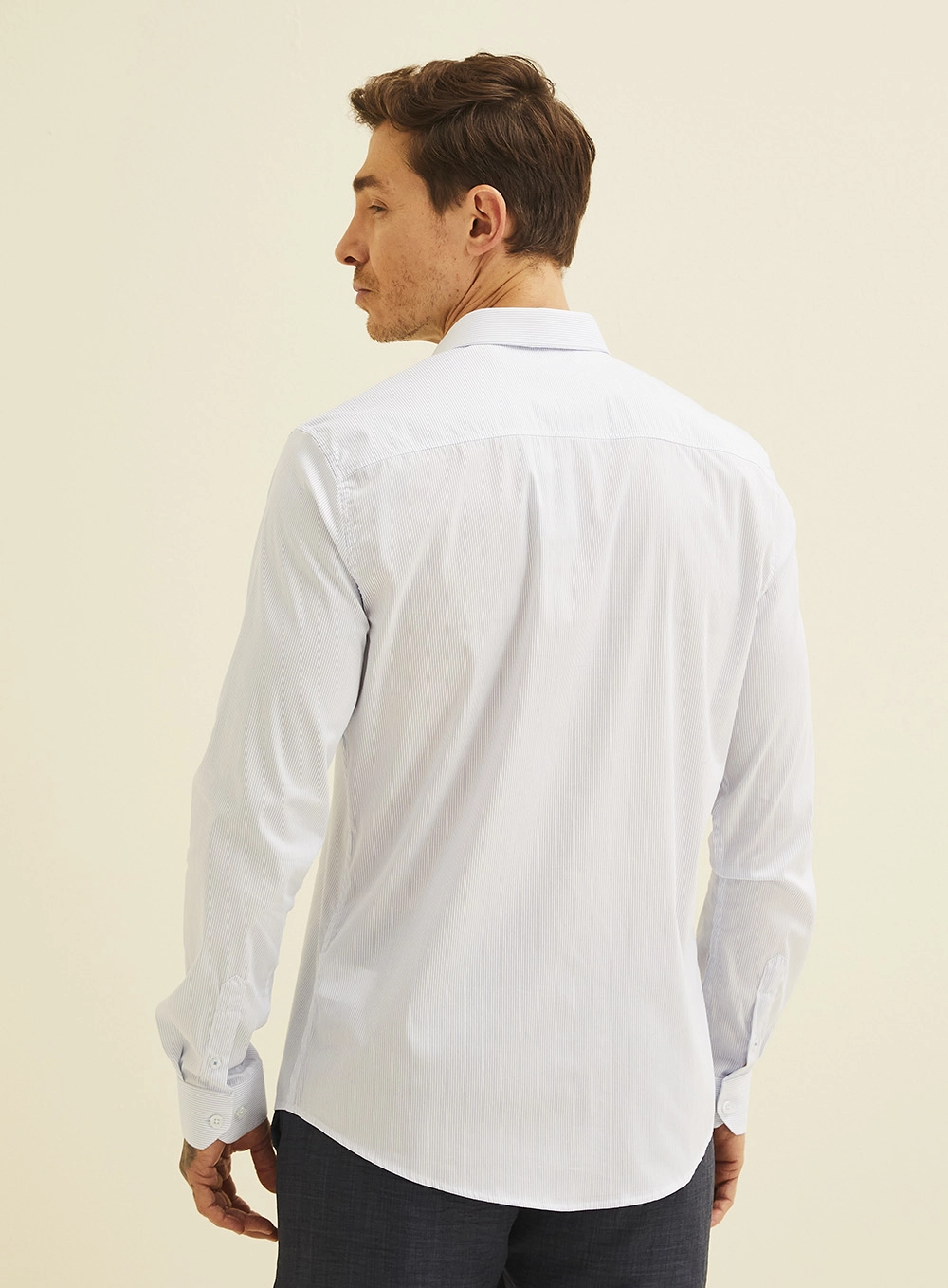 Camisa Slim Listrada Manga Longa Estampados 8