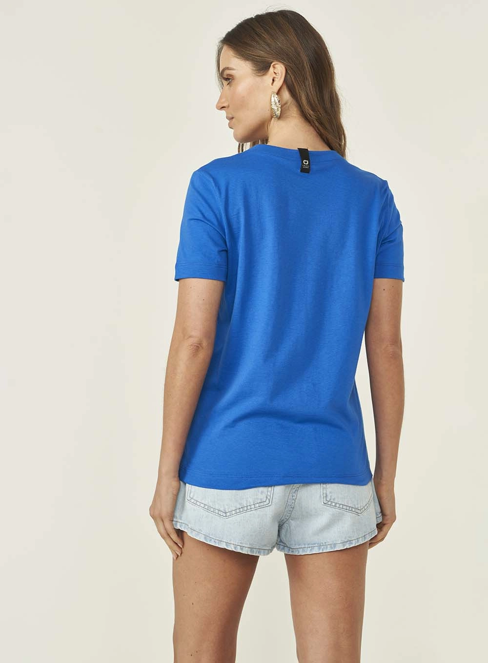 Camiseta Comfort Com Estampa Azul