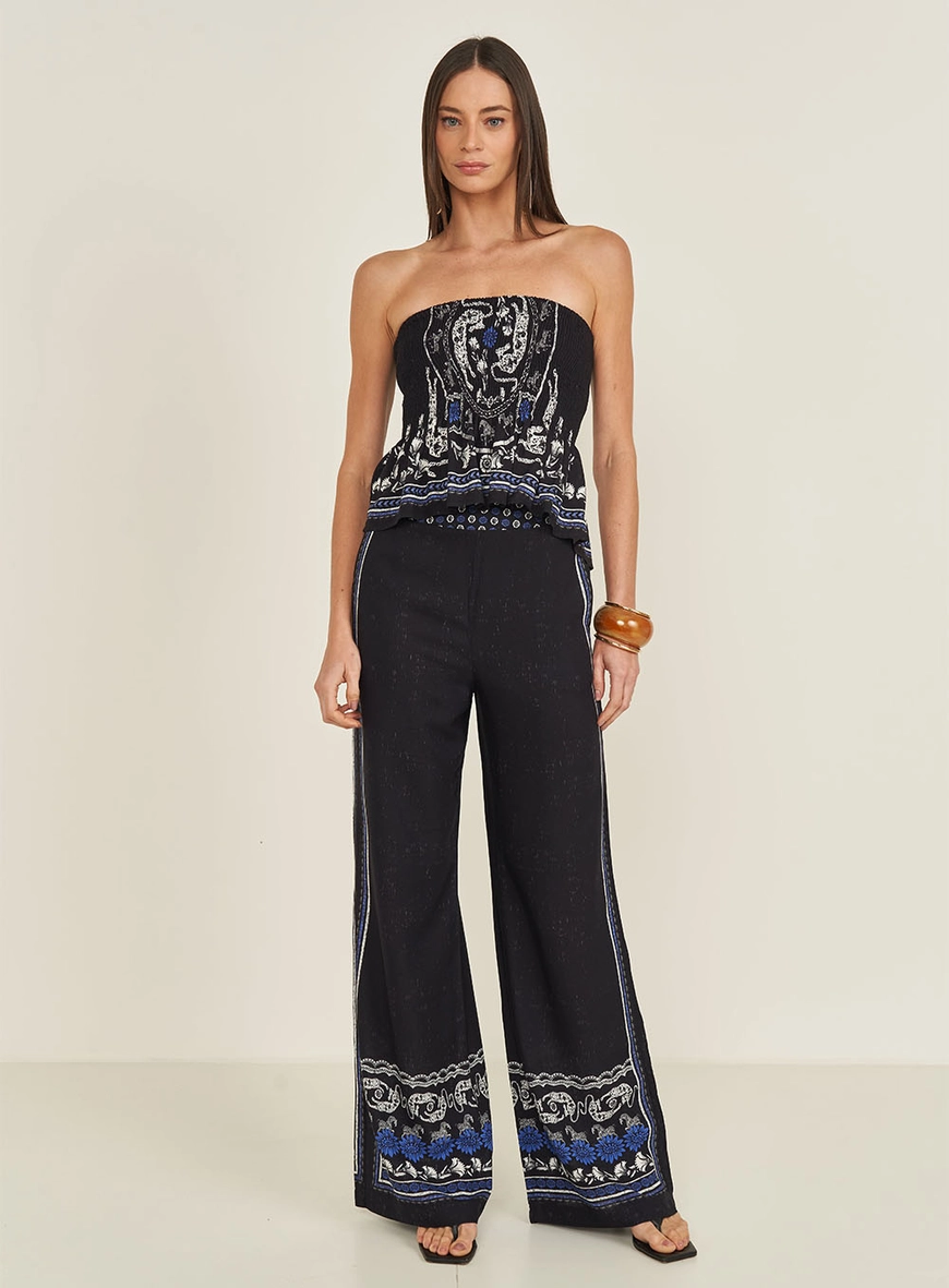 Blusa Estampada Sem Alças